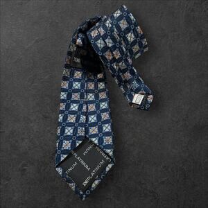 XMI Platinum 100% Silk Blue Flower Men's Tie